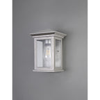 NL75609 Kemel Outdoor Flush Wall Lamp 1 Light Silver Grey/Clear Seeded Glass