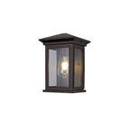 NL75619 Kemel Outdoor Flush Wall Lamp 1 Light Antique Bronze/Clear Seeded Glass