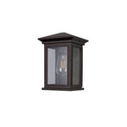 NL75619 Kemel Outdoor Flush Wall Lamp 1 Light Antique Bronze/Clear Seeded Glass