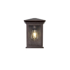 NL75619 Kemel Outdoor Flush Wall Lamp 1 Light Antique Bronze/Clear Seeded Glass