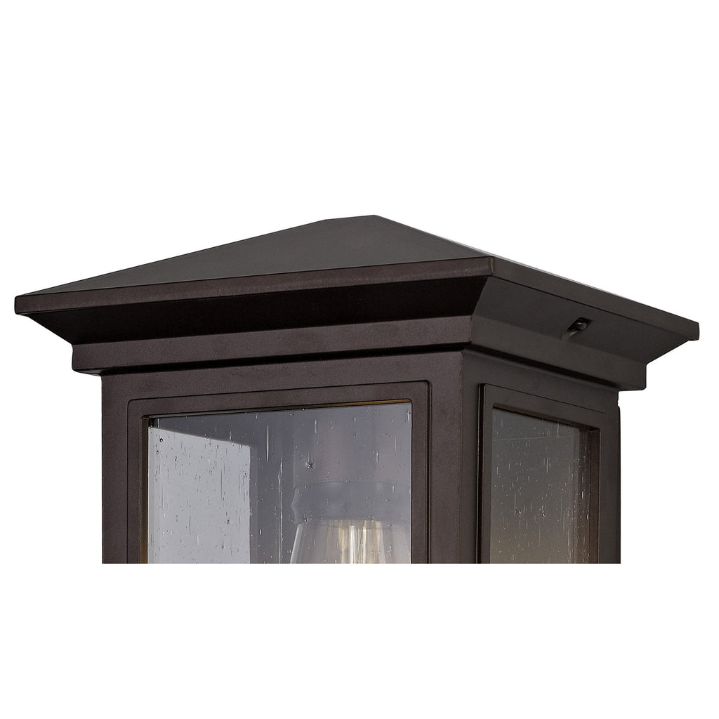 NL75619 Kemel Outdoor Flush Wall Lamp 1 Light Antique Bronze/Clear Seeded Glass