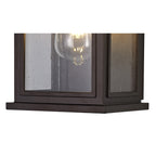 NL75619 Kemel Outdoor Flush Wall Lamp 1 Light Antique Bronze/Clear Seeded Glass