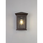 NL75619 Kemel Outdoor Flush Wall Lamp 1 Light Antique Bronze/Clear Seeded Glass