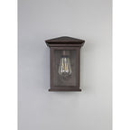 NL75619 Kemel Outdoor Flush Wall Lamp 1 Light Antique Bronze/Clear Seeded Glass