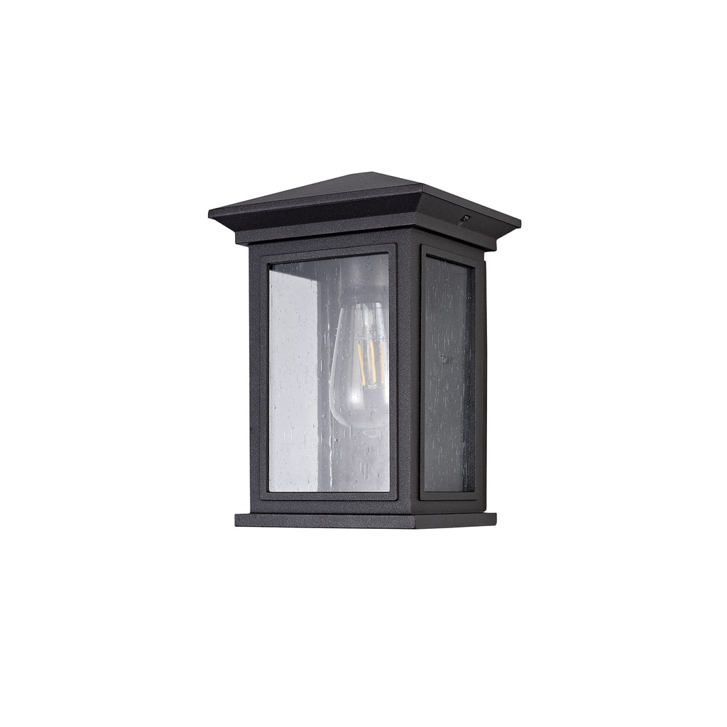 NL75629 Kemel Outdoor Flush Wall Lamp 1 Light Anthracite/Clear Seeded Glass