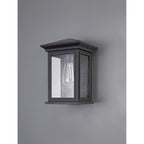 NL75629 Kemel Outdoor Flush Wall Lamp 1 Light Anthracite/Clear Seeded Glass