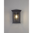 NL75629 Kemel Outdoor Flush Wall Lamp 1 Light Anthracite/Clear Seeded Glass