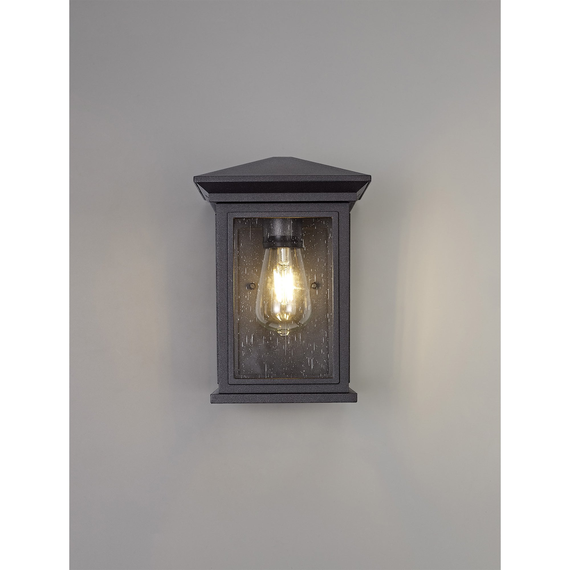 Kemel Outdoor Flush Wall  Lamp 1 Light Anthracite/Clear Seeded Glass
