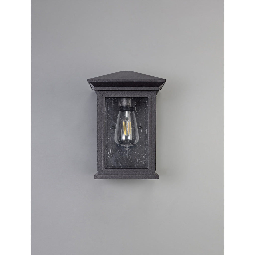 NL75629 Kemel Outdoor Flush Wall Lamp 1 Light Anthracite/Clear Seeded Glass