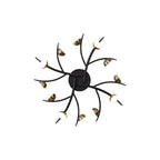 NL71779 Kingly 12 Light Semi-Flush LED Black/Antique Brass