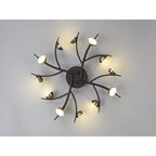 NL71779 Kingly 12 Light Semi-Flush LED Black/Antique Brass
