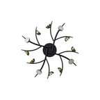 NL71779 Kingly 12 Light Semi-Flush LED Black/Antique Brass
