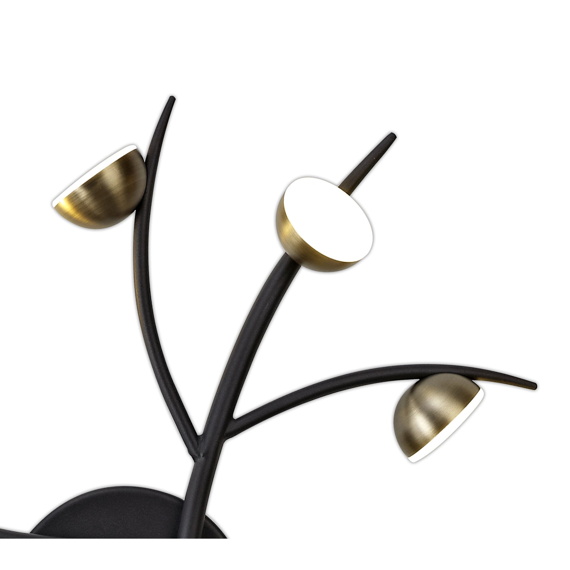 NL71779 Kingly 12 Light Semi-Flush LED Black/Antique Brass