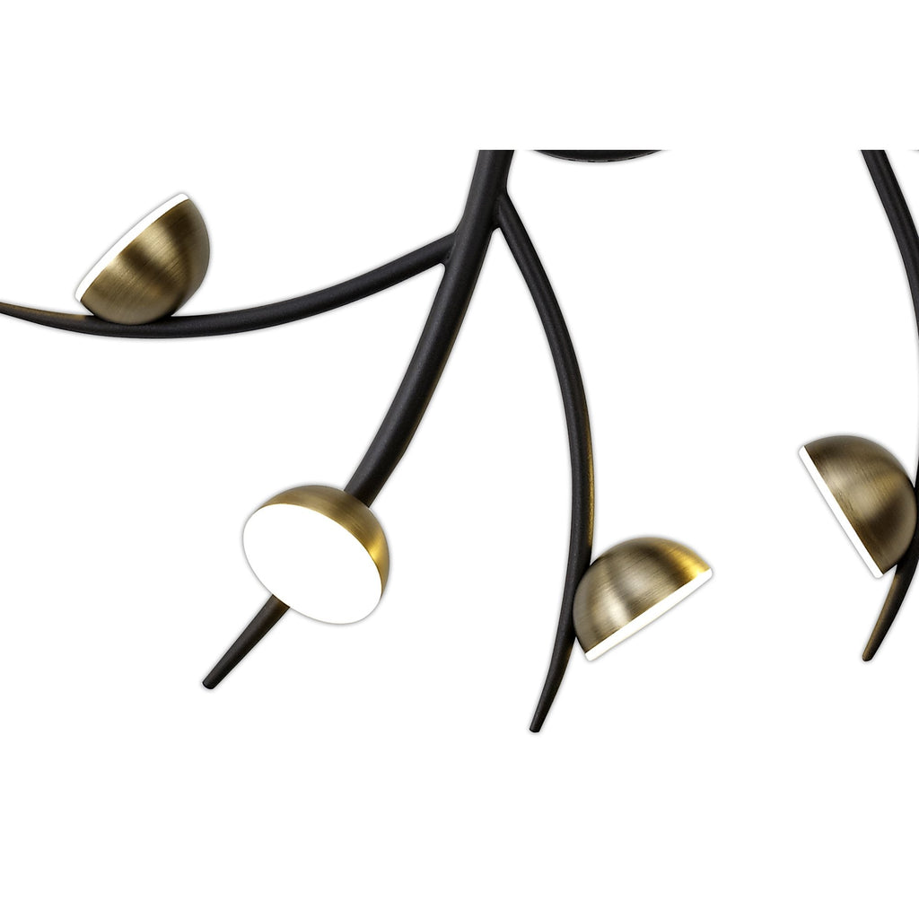 NL71779 Kingly 12 Light Semi-Flush LED Black/Antique Brass