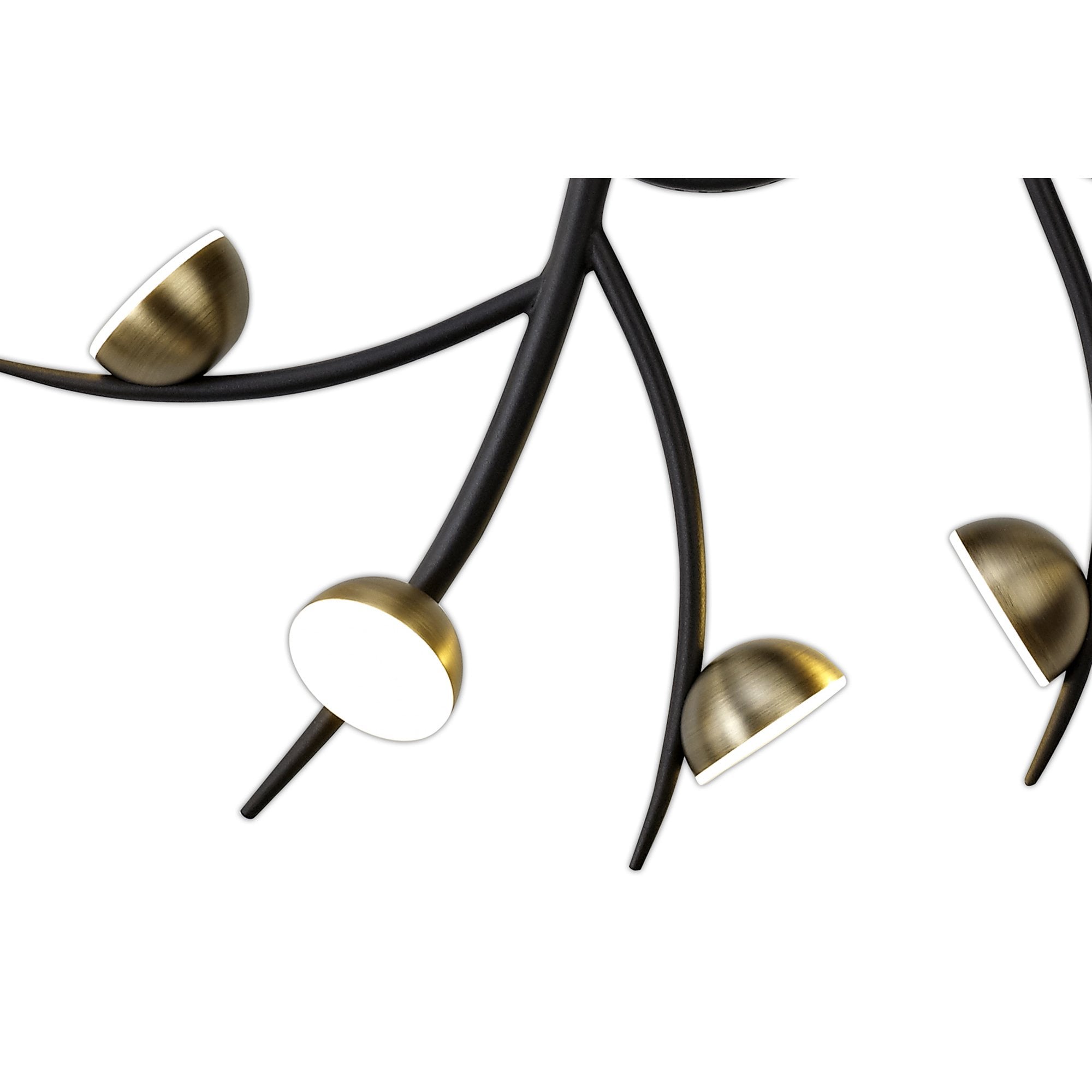 NL71779 Kingly 12 Light Semi-Flush LED Black/Antique Brass