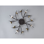 NL71779 Kingly 12 Light Semi-Flush LED Black/Antique Brass