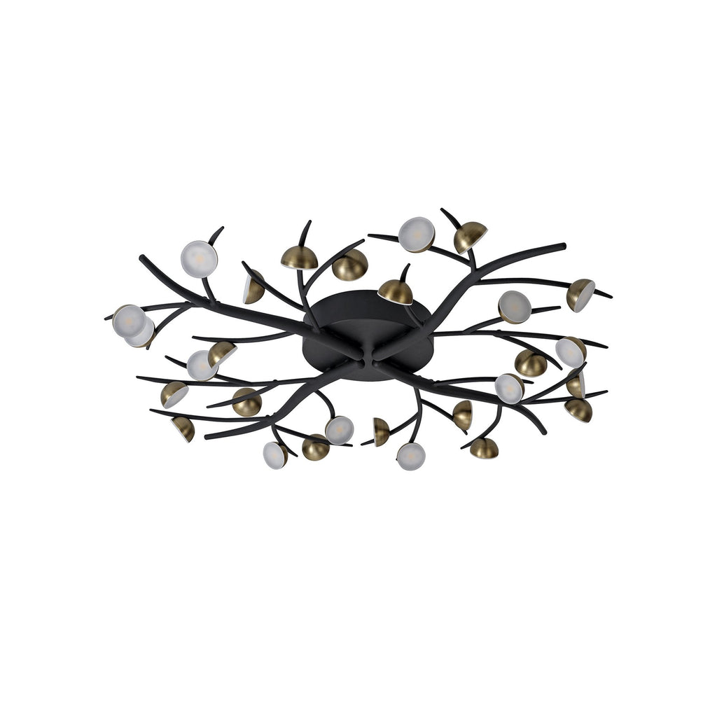 NL71789 Kingly 28 Light Semi-Flush LED Black/Antique Brass