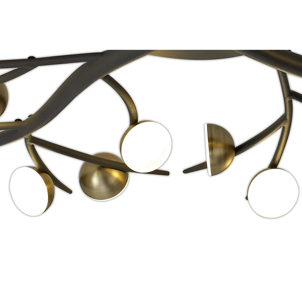 NL71789 Kingly 28 Light Semi-Flush LED Black/Antique Brass