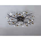 NL71789 Kingly 28 Light Semi-Flush LED Black/Antique Brass