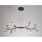 NL71799 Kingly 16 Light Linear Pendant LED Black/Antique Brass