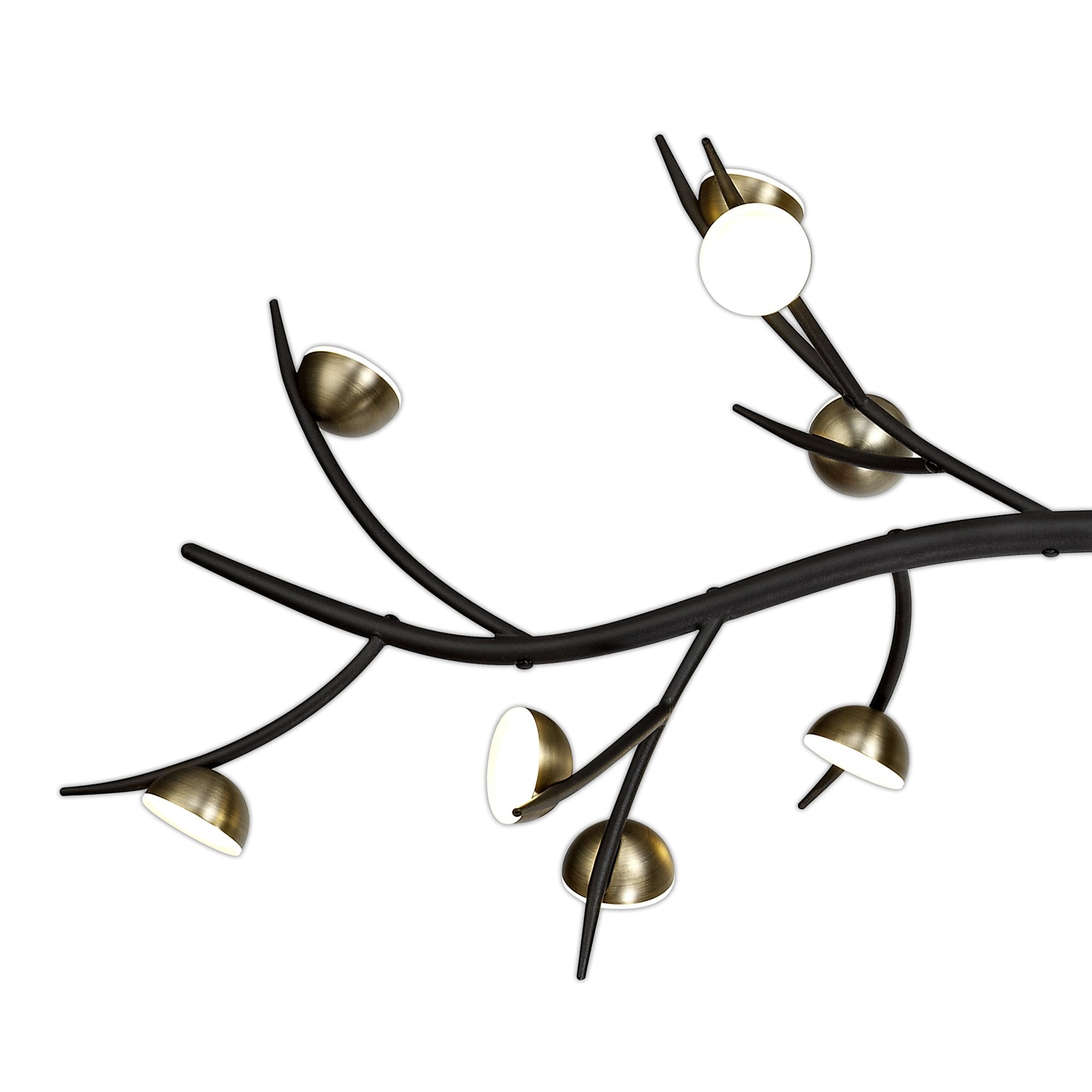 NL71799 Kingly 16 Light Linear Pendant LED Black/Antique Brass