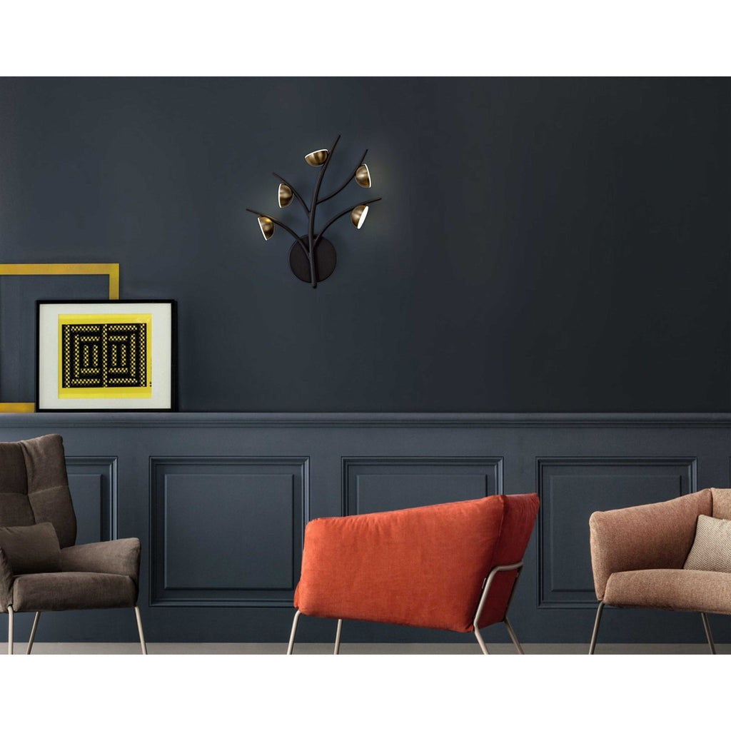 NL71809 Kingly 8 Light Ceiling Pendant LED Black/Antique Brass