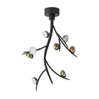 NL71809 Kingly 8 Light Ceiling Pendant LED Black/Antique Brass