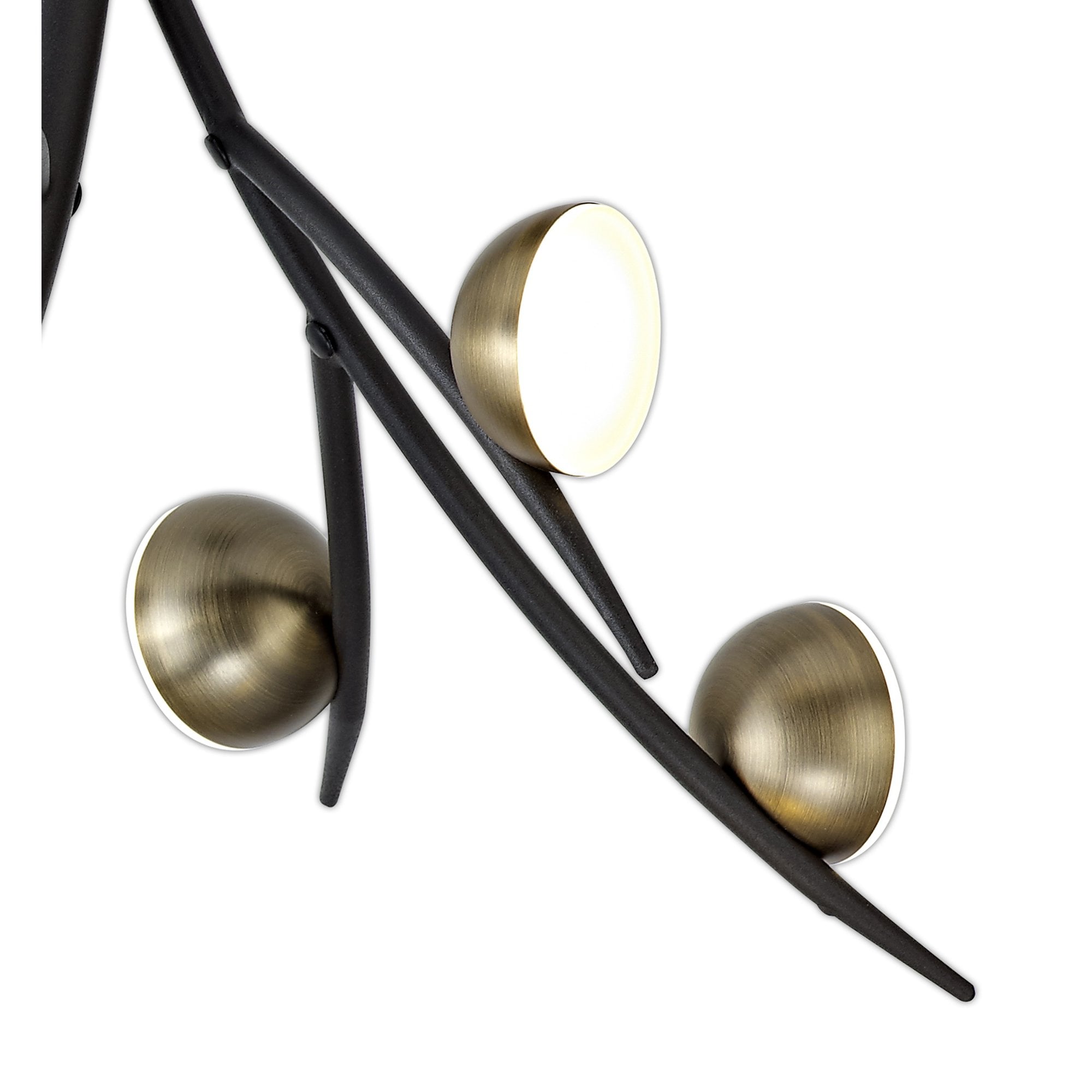 NL71809 Kingly 8 Light Ceiling Pendant LED Black/Antique Brass