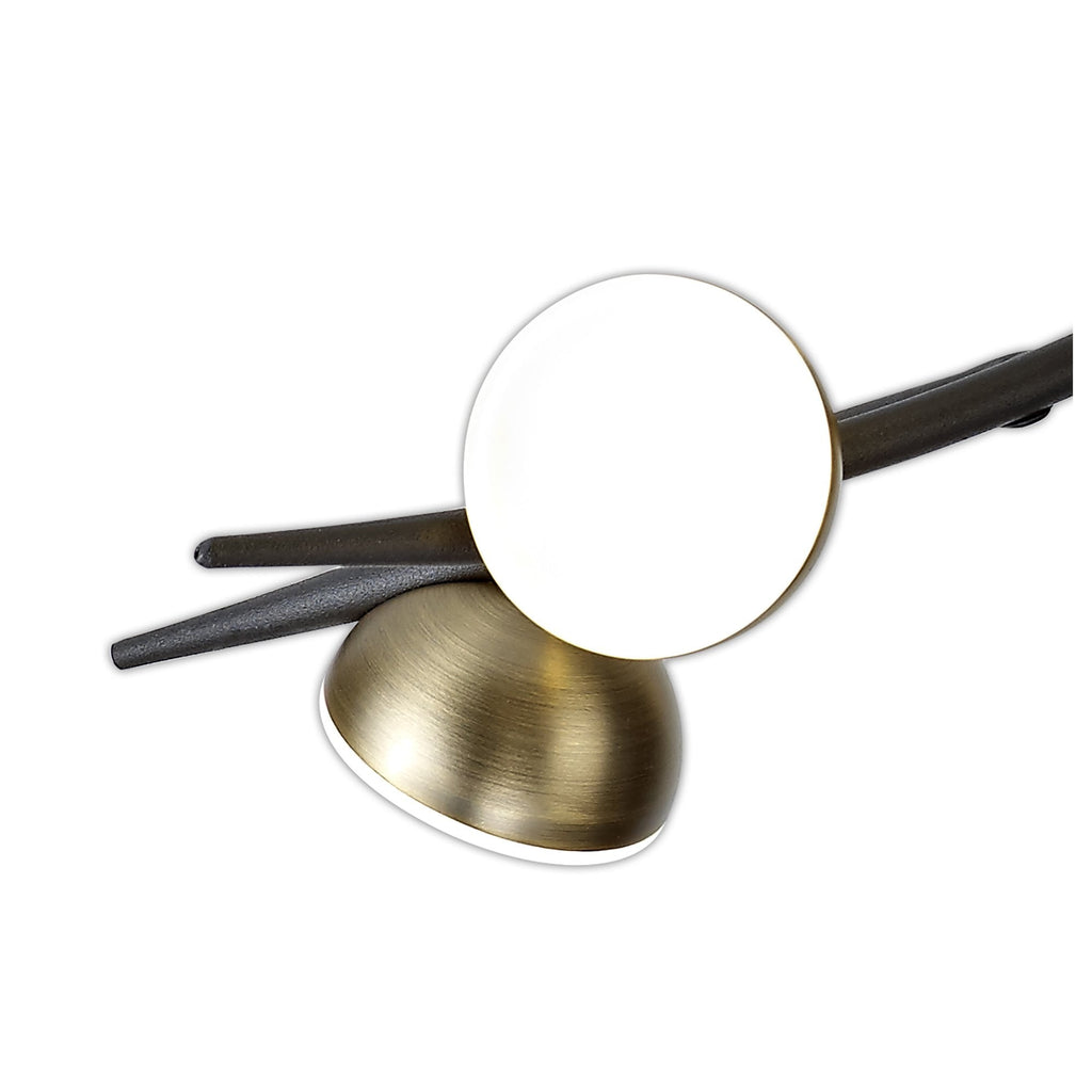NL71809 Kingly 8 Light Ceiling Pendant LED Black/Antique Brass