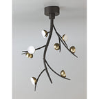 NL71809 Kingly 8 Light Ceiling Pendant LED Black/Antique Brass