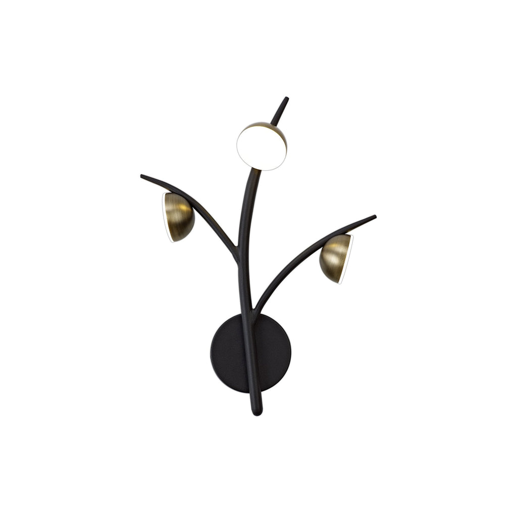 NL71819 Kingly 3 Light Wall Lamp LED Black/Antique Brass