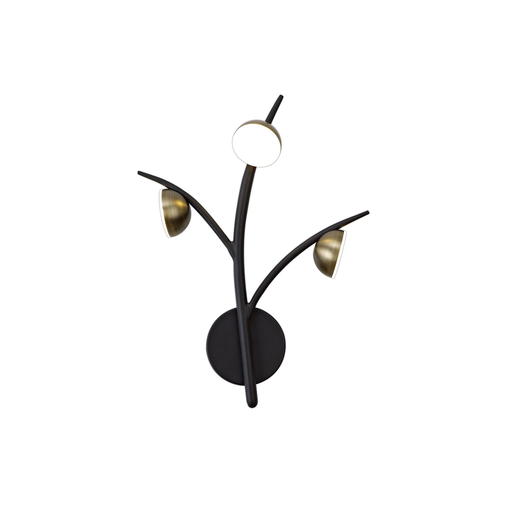 NL71819 Kingly 3 Light Wall Lamp LED Black/Antique Brass