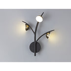 NL71819 Kingly 3 Light Wall Lamp LED Black/Antique Brass