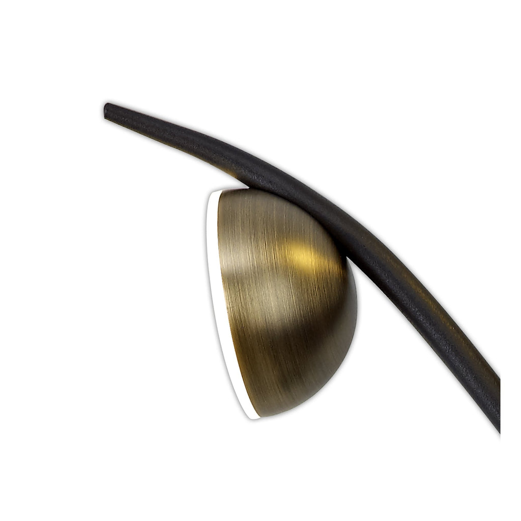 NL71819 Kingly 3 Light Wall Lamp LED Black/Antique Brass