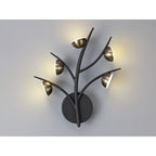 NL71829 Kingly 5 Light Wall Lamp LED Black/Antique Brass