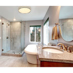NL77619 Kingsley Bathroom Ceiling  Light 39cm LED Dimmable Silver/White Acrylic