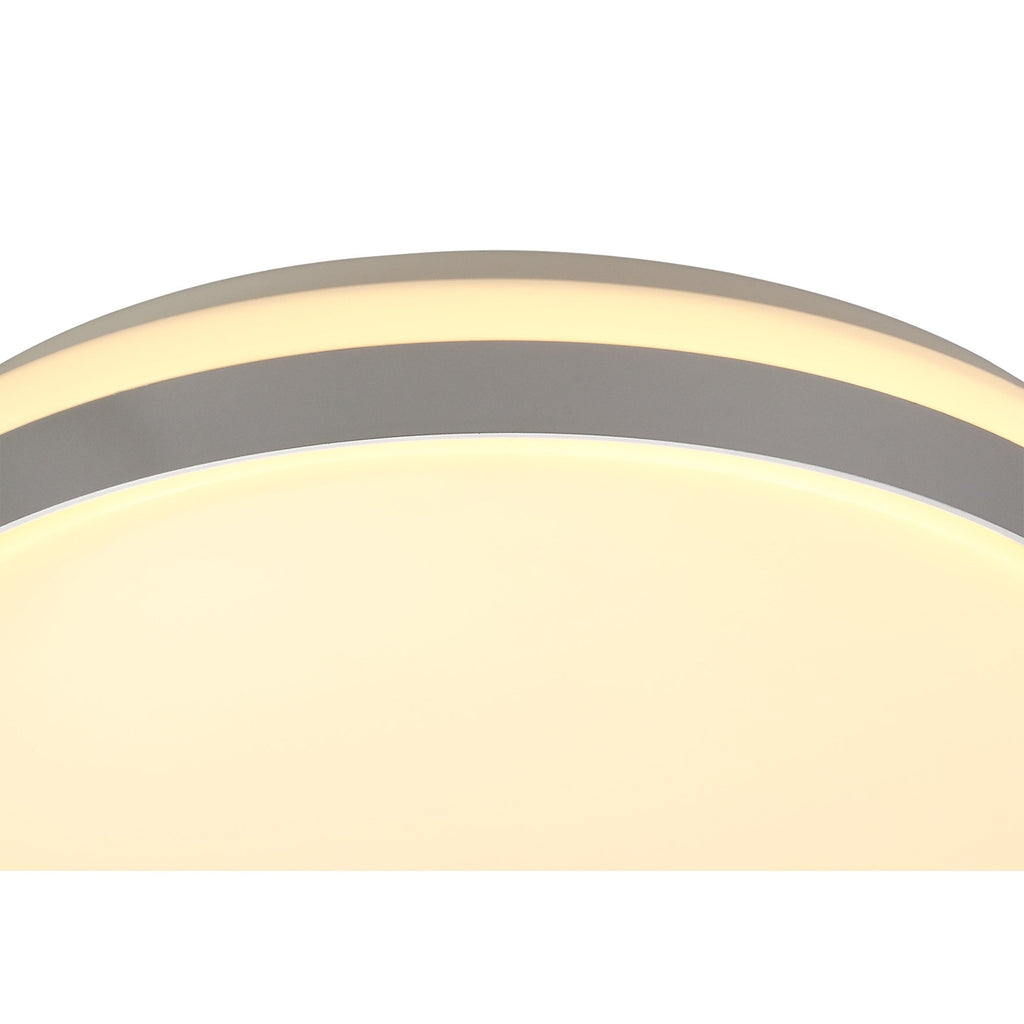 NL77619 Kingsley Bathroom Ceiling  Light 39cm LED Dimmable Silver/White Acrylic