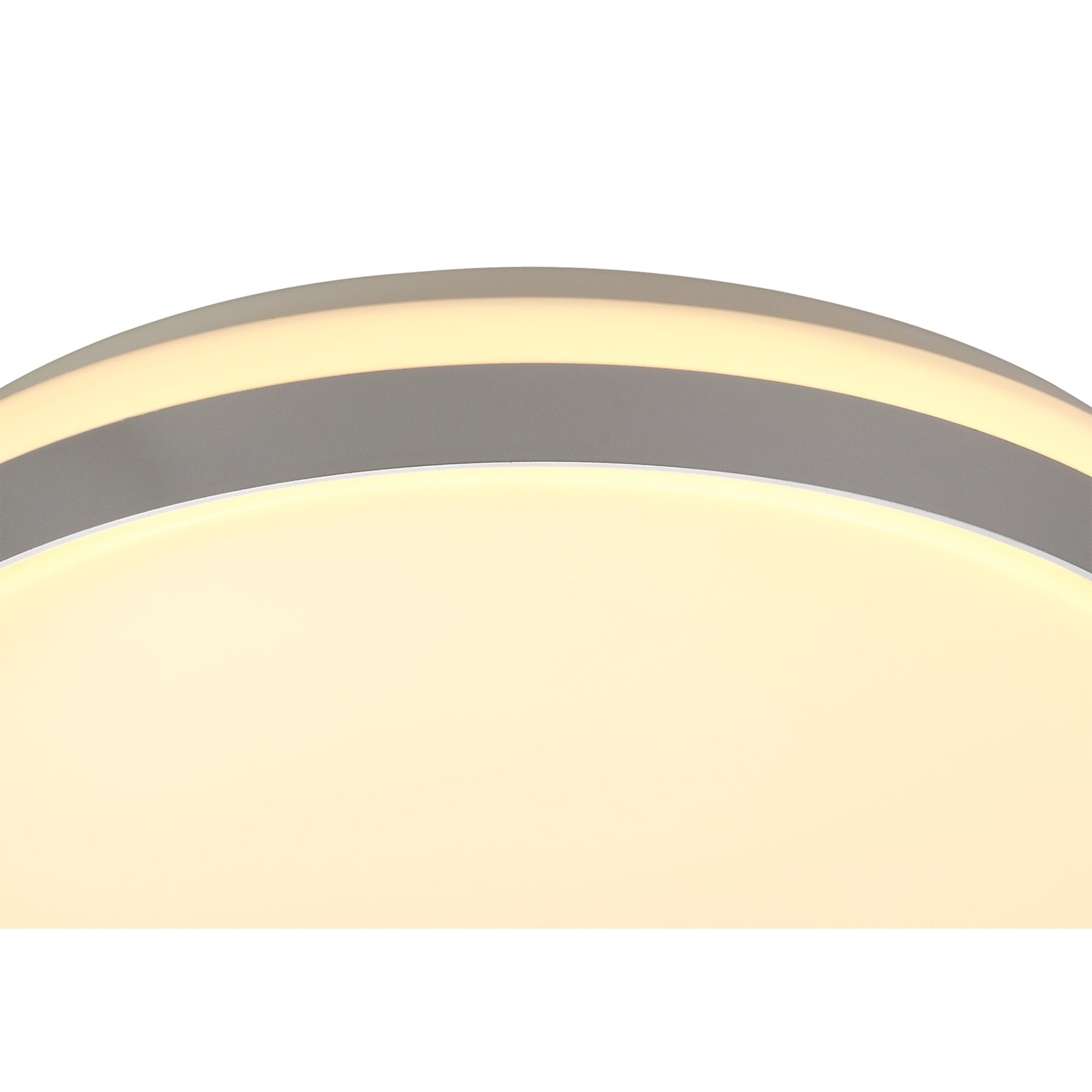 NL77619 Kingsley Bathroom Ceiling  Light 39cm LED Dimmable Silver/White Acrylic