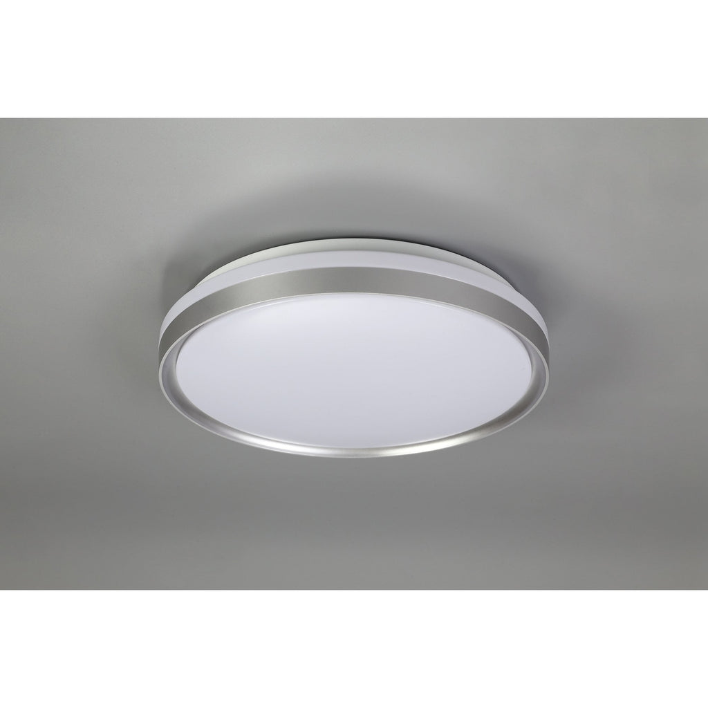 NL77619 Kingsley Bathroom Ceiling  Light 39cm LED Dimmable Silver/White Acrylic