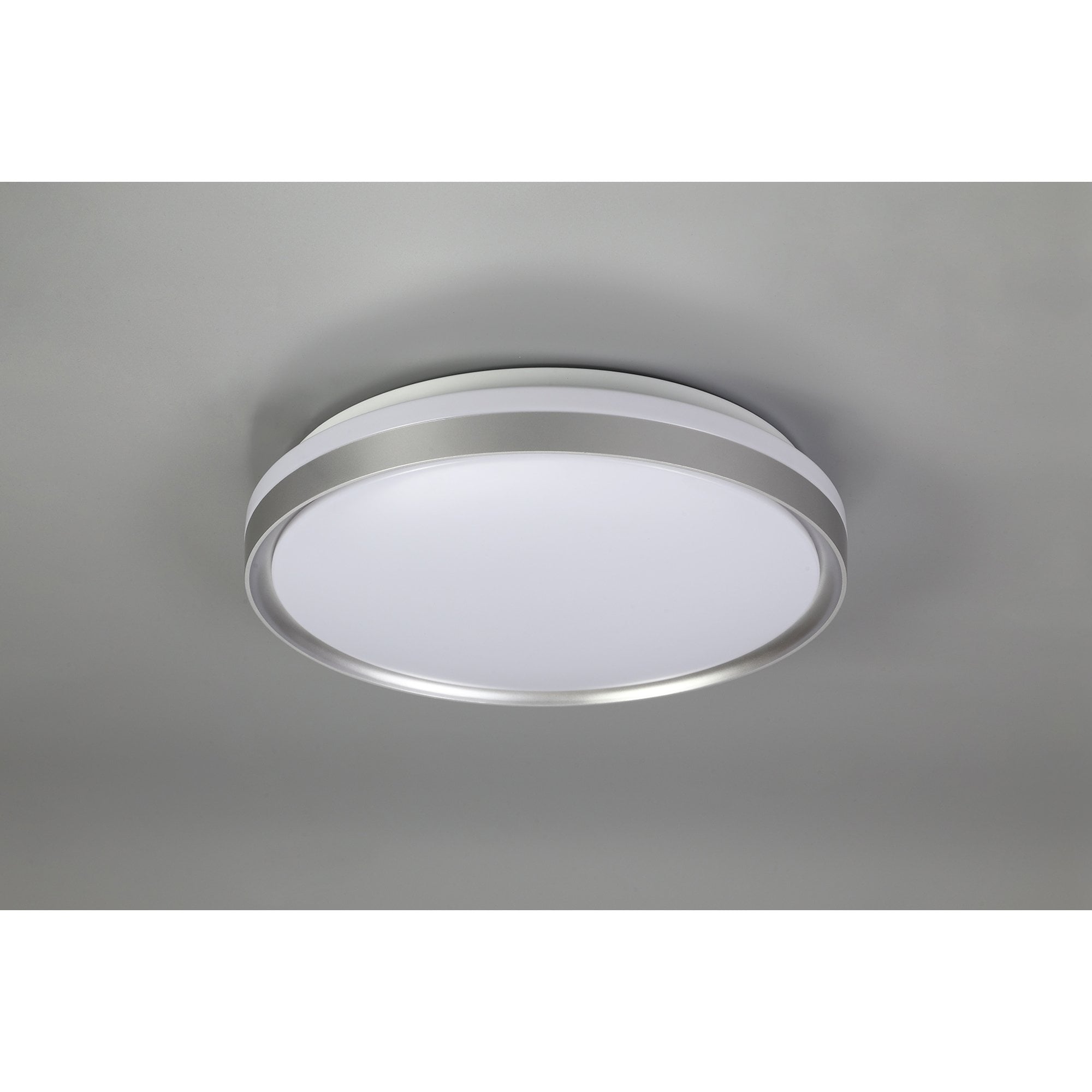 NL77619 Kingsley Bathroom Ceiling  Light 39cm LED Dimmable Silver/White Acrylic