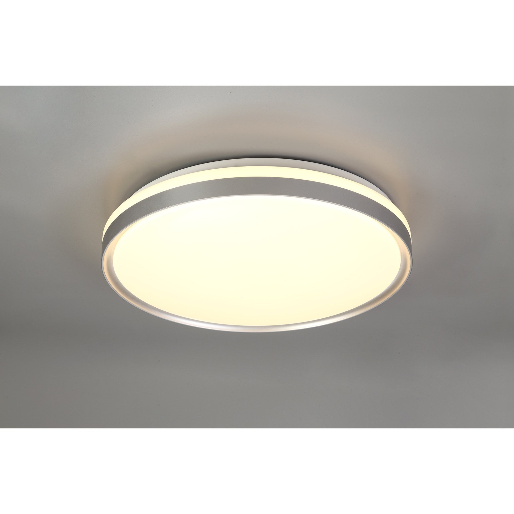 NL77629 Kingsley Bathroom Ceiling  Light 48cm LED Silver/White Acrylic