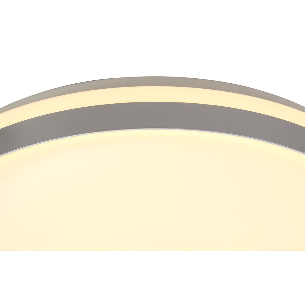 NL77629 Kingsley Bathroom Ceiling  Light 48cm LED Silver/White Acrylic