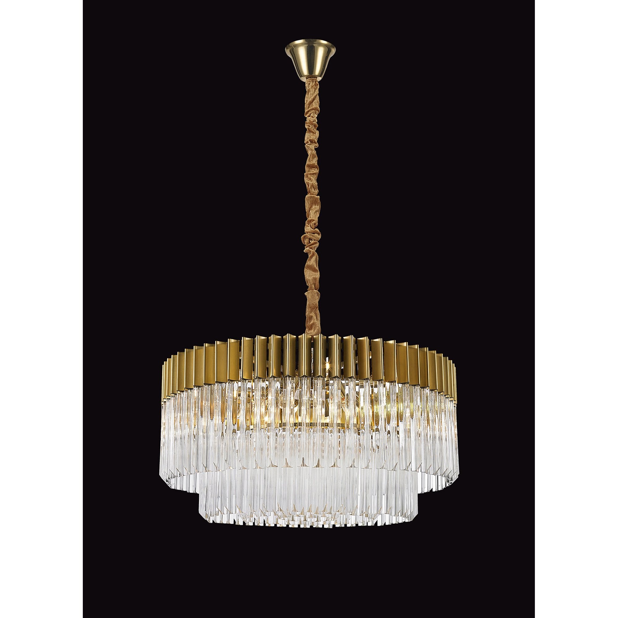 NL73499 Vienna Pendant Round 12 Light Brass/Glass