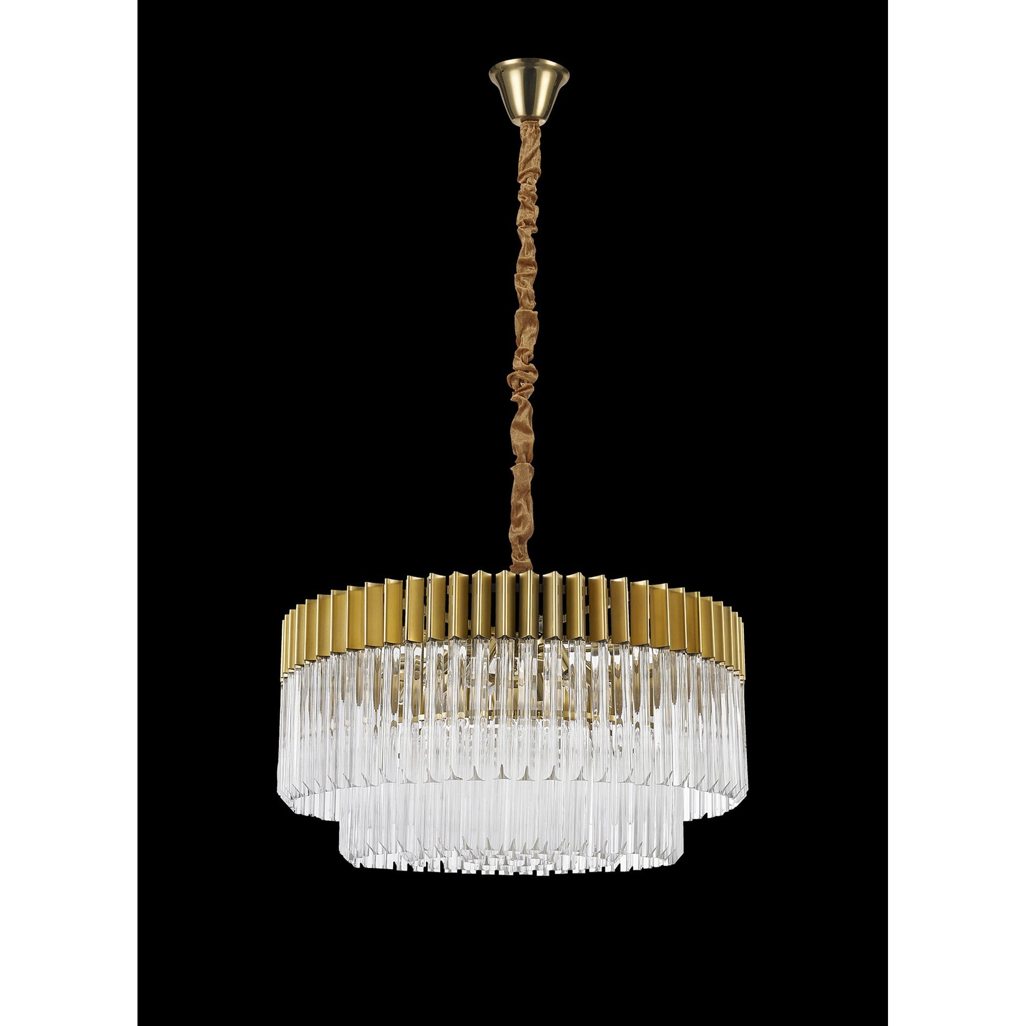 NL73499 Vienna Pendant Round 12 Light Brass/Glass
