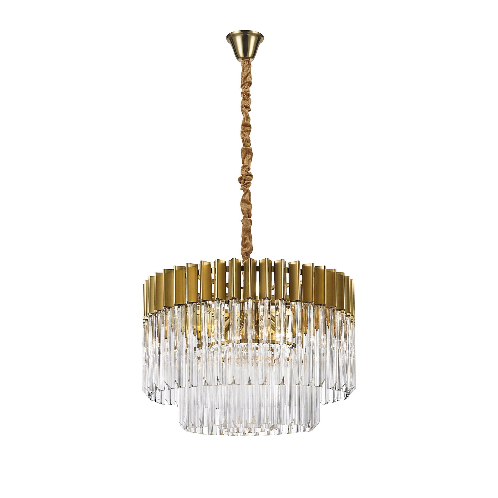 NL73509 Vienna Pendant Round 8 Light Brass/Glass