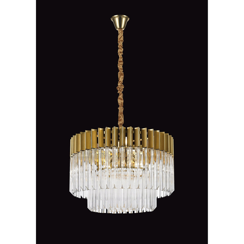 NL73509 Vienna Pendant Round 8 Light Brass/Glass