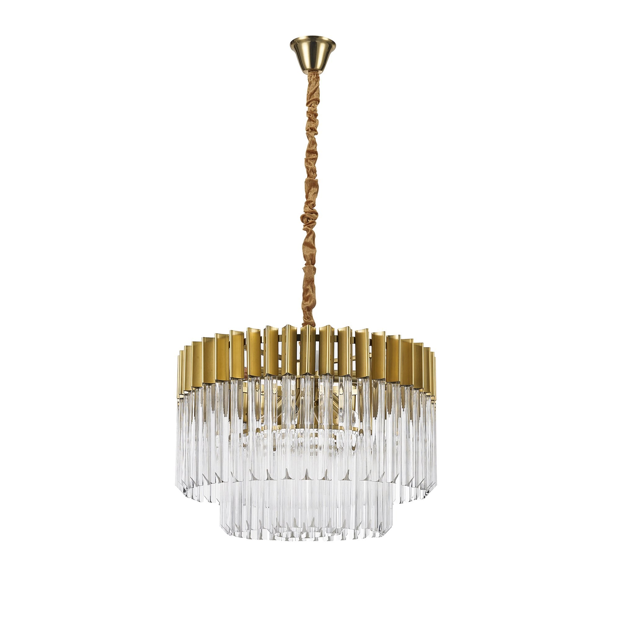 NL73509 Vienna Pendant Round 8 Light Brass/Glass