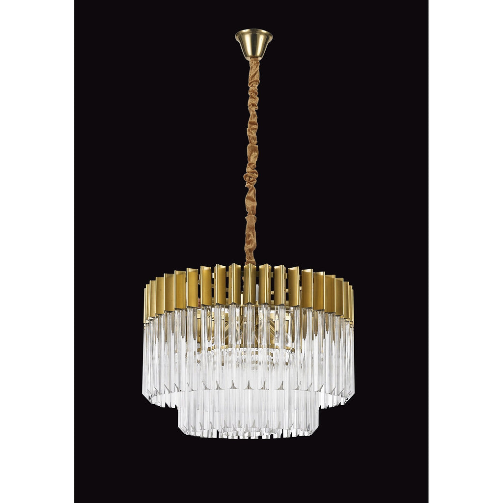 NL73509 Vienna Pendant Round 8 Light Brass/Glass