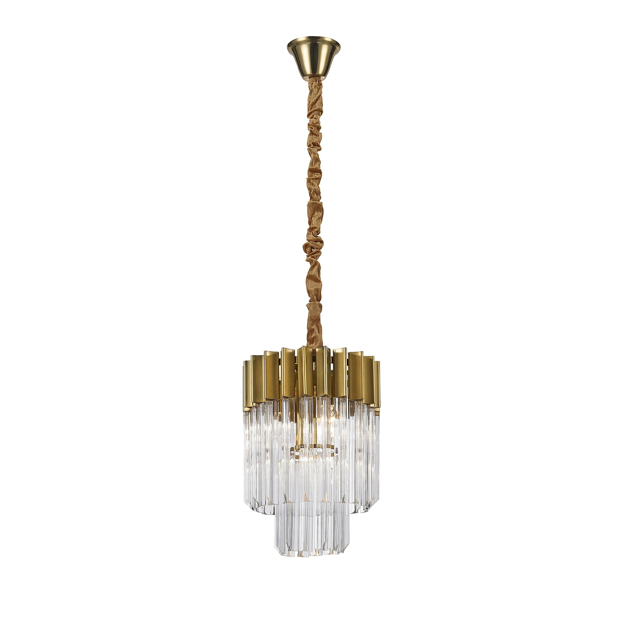 NL73519 Vienna Pendant Round 4 Light Brass/Glass