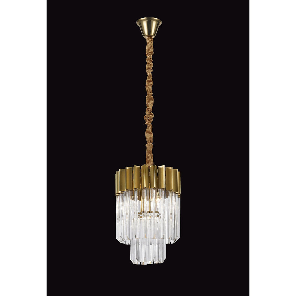 NL73519 Vienna Pendant Round 4 Light Brass/Glass